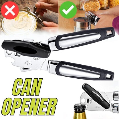 Manual Handheld Can Opener With Cutting Wheel Blade Lid Cap Openers Home dealsniper-net