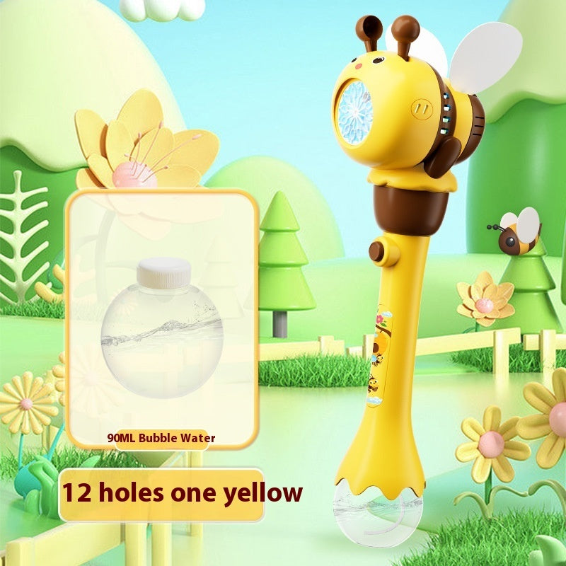 Electric Bee Bubble Machine Toys Automatic Lighting Children's Toys Kids DealSniper.net Yellow