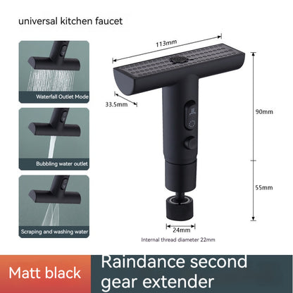 Three-speed Faucet Universal Rotation Kitchen dealsniper-net Black