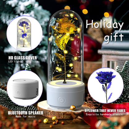 Creative 2 In 1 Rose Flowers LED Light And Bluetooth Speaker