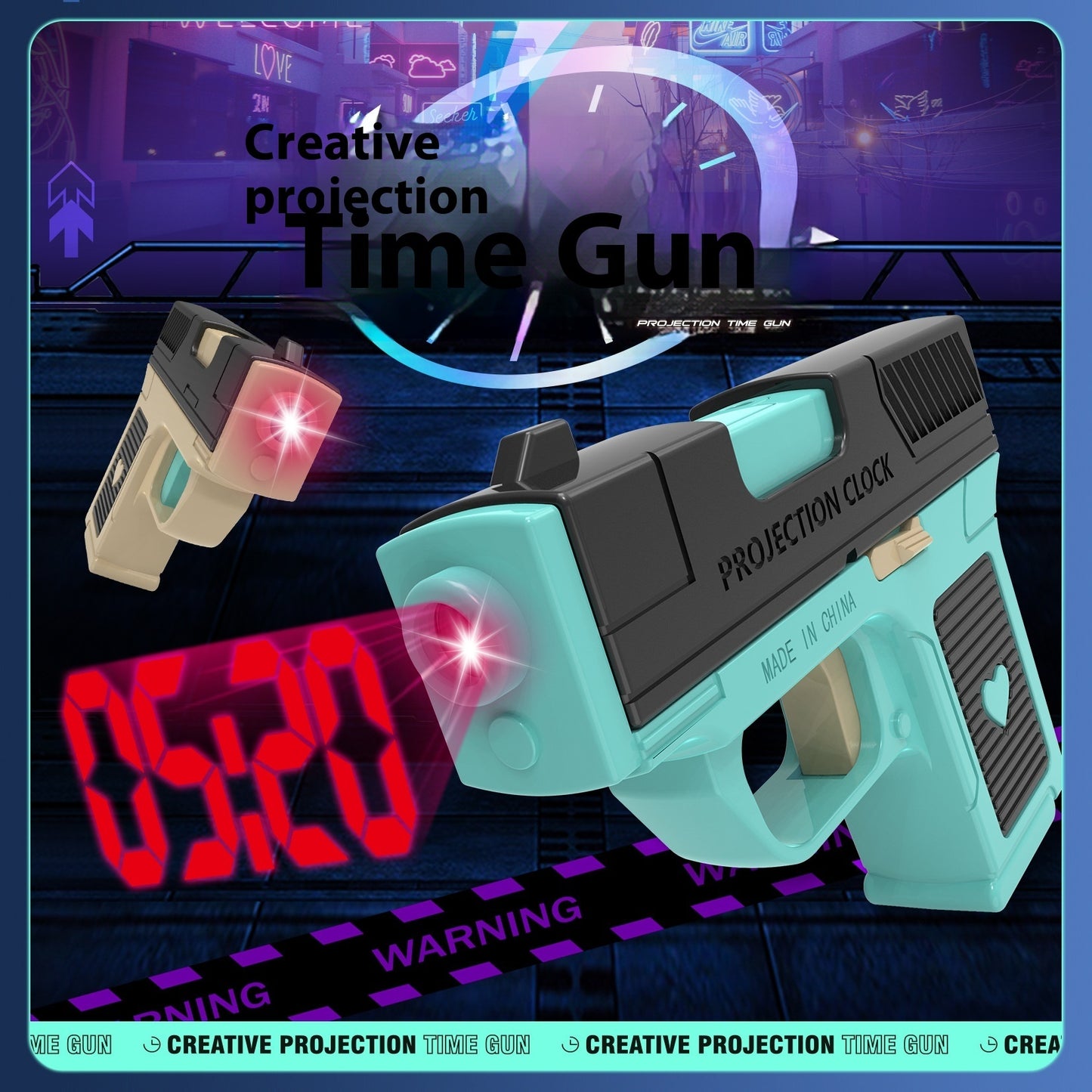 Creative Projection Time Gun Luminous Measurable Time Toy Kids dealsniper-net