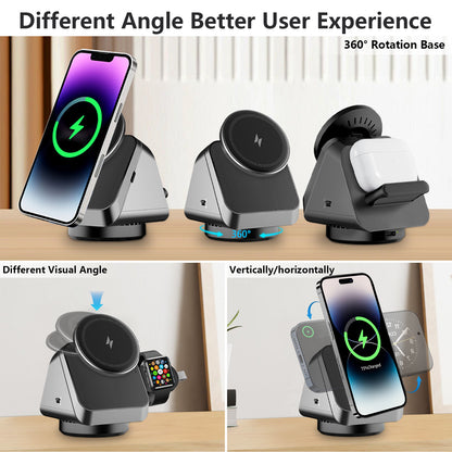 Three-in-one Magsafe Magnetic Wireless Charger Gadgets Gym From House