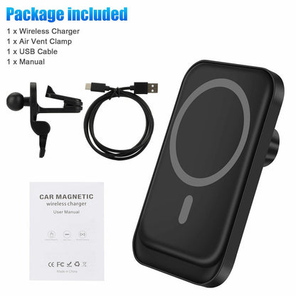 Magnetic Wireless Chargers Car Air Vent Stand Phone Holder Mini QI Fast Charging Station For Phone Vehicle dealsniper-net Black