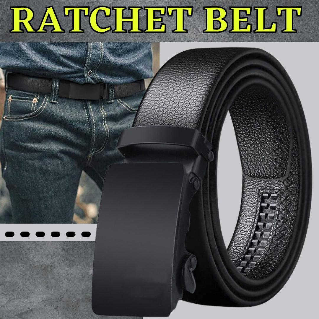 Microfiber Leather Mens Ratchet Belt Belts For Men Adjustable Automatic Buckle Black Men dealsniper-net