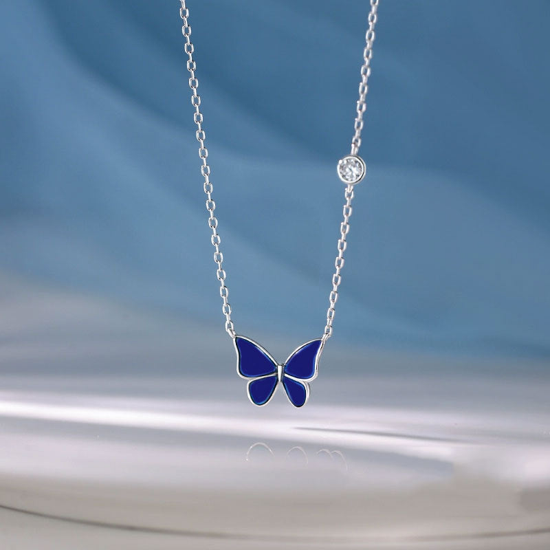 S925 Sliver Color-changed Butterfly Necklace Fashion Novelty Jewelry Jewelry dealsniper-net