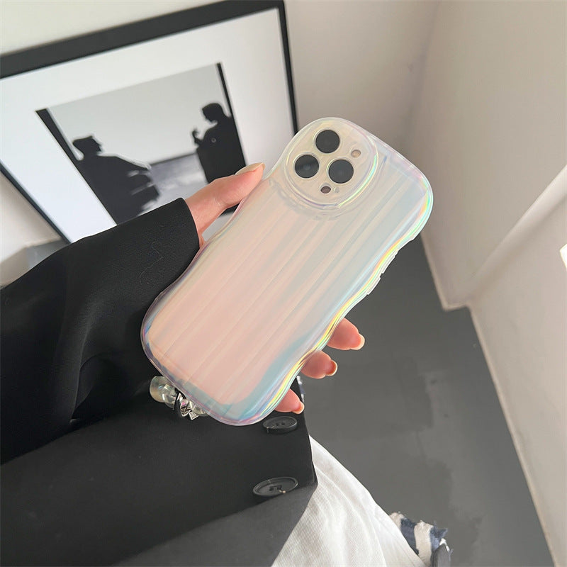 Laser Wave Silicone Phone Case Gradient Laser Stripes