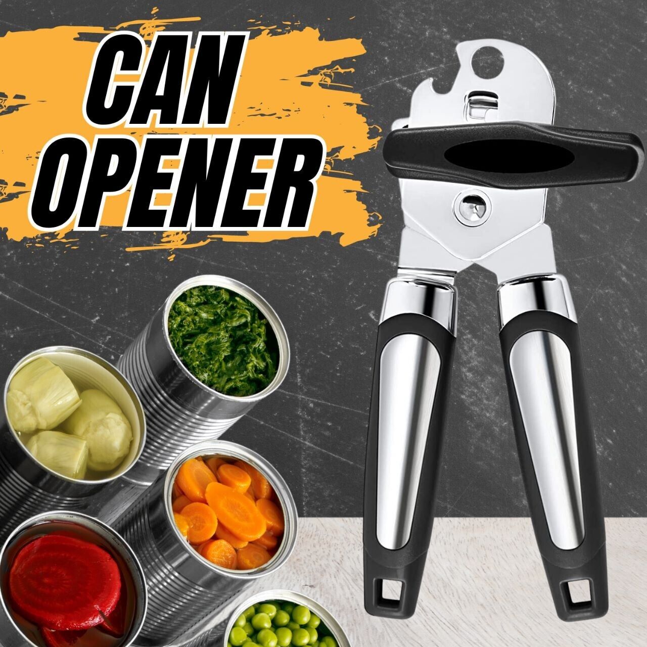 Manual Handheld Can Opener With Cutting Wheel Blade Lid Cap Openers Home dealsniper-net