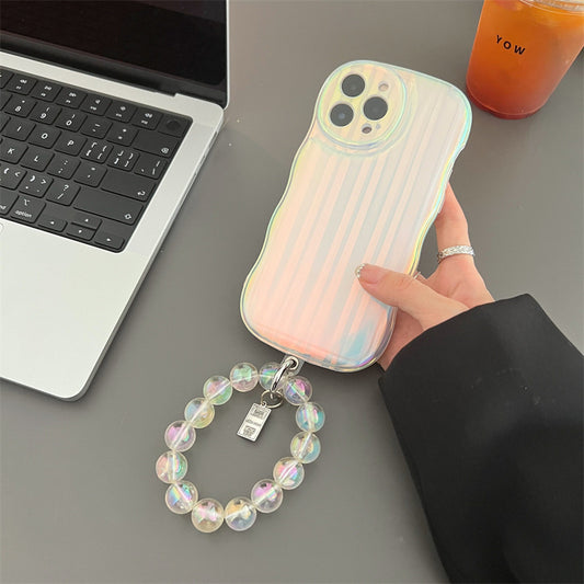 Laser Wave Silicone Phone Case Gradient Laser Stripes