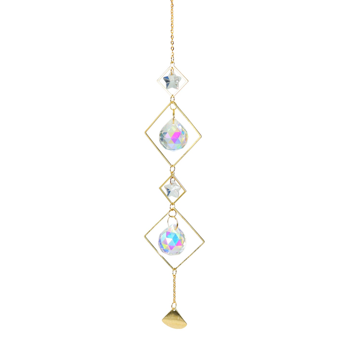 Crystal Sun Catcher Moon Star Wind Chime Pendant Deals DealSniper.net 22Style