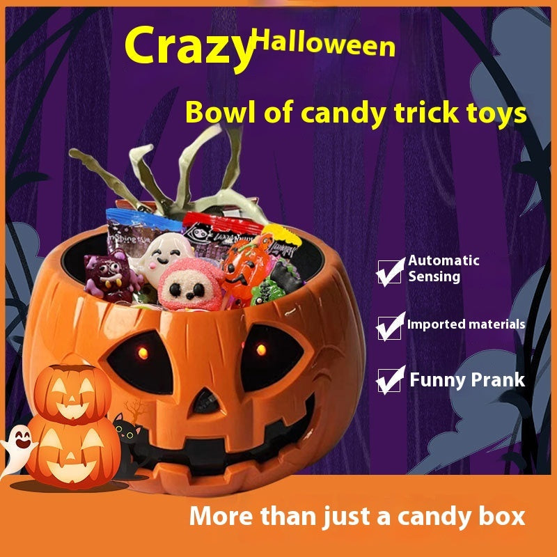 Children's Creative Electric Halloween Pumpkin Lamp Candy Bowl Holidays DealSniper.net Orange Red