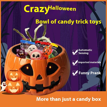 Children's Creative Electric Halloween Pumpkin Lamp Candy Bowl Holidays DealSniper.net Orange Red
