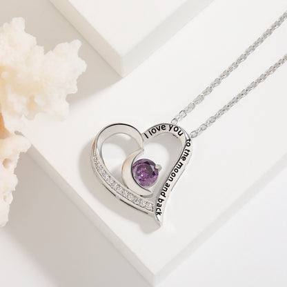 Love Necklace With Rhinestones And Letters Fashion Jewelry dealsniper-net Purple