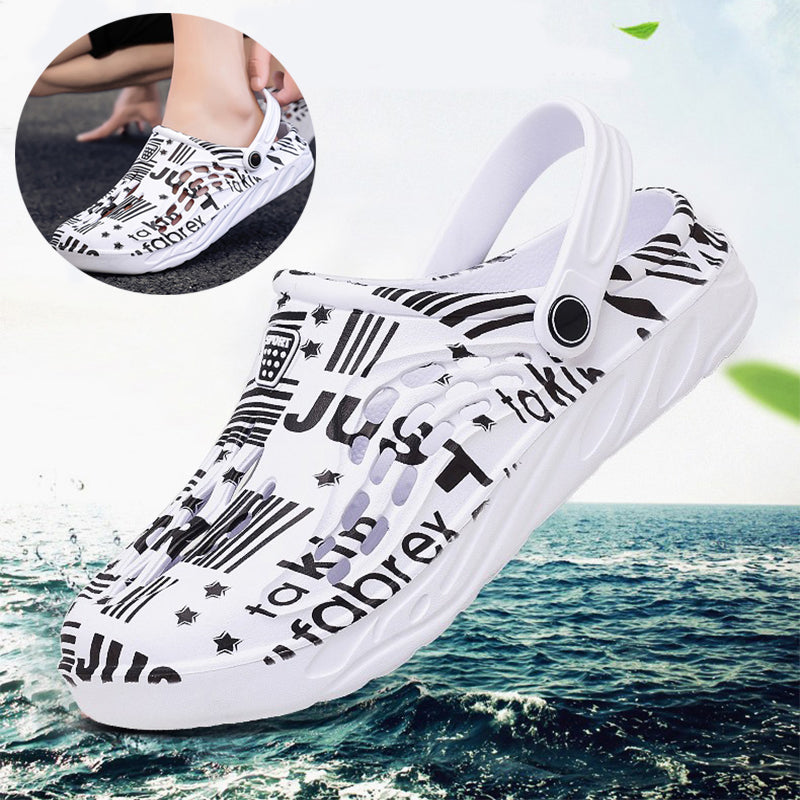 Letter Print Slippers Men Summer Sandals Beach Shoes Men dealsniper-net