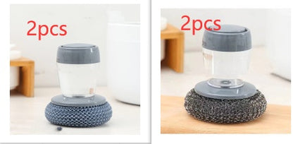 Kitchen Soap Dispensing Palm Brush Cleaner Kitchen DealSniper.net A and B 2set