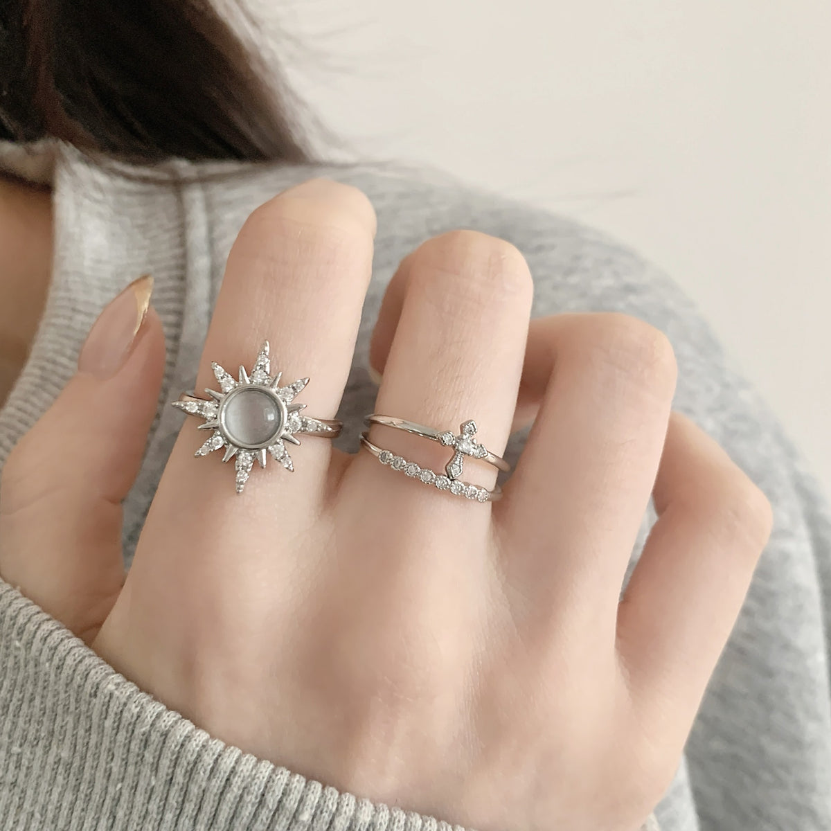 Delicate Star Women Ring Light Luxury Fashion Personality Jewelry Gym From House