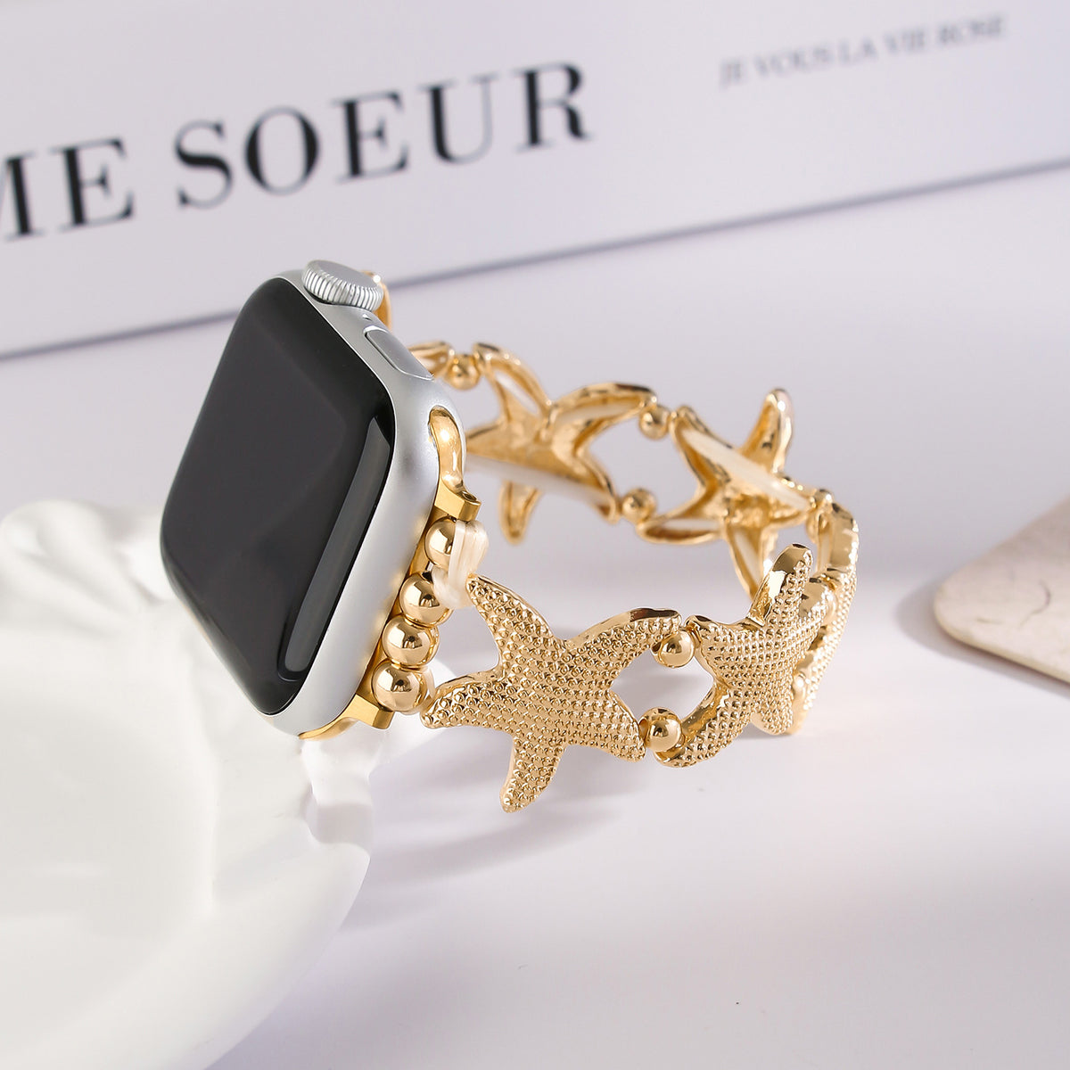 Starfish Strap Suitable For Iwatch9876 Watch Metal Strap Jewelry DealSniper.net Gold 38 40 41mm S10 42