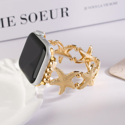 Starfish Strap Suitable For Iwatch9876 Watch Metal Strap Jewelry DealSniper.net Gold 38 40 41mm S10 42