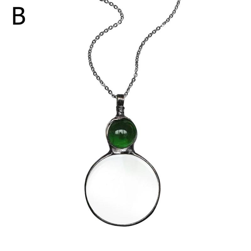 New Mother's Day Magnifying Glass Pendant Necklace Jewelry Gym From House Green