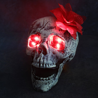 Halloween LED Light Up Skeleton Arm Hand Halloween Party Outdoor Garden dealsniper-net Red Eye Head Flower