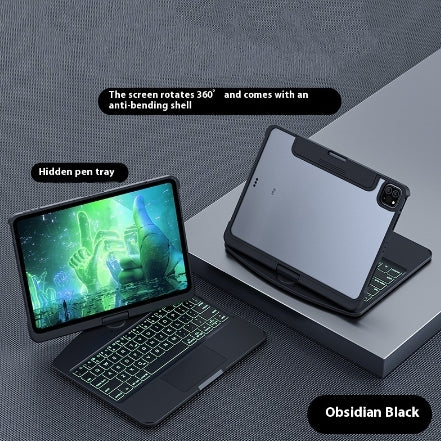 360 Swivel Keyboard Clear Case For IPad Smart Trackpad Electronics dealsniper-net Black 10.2 Inches