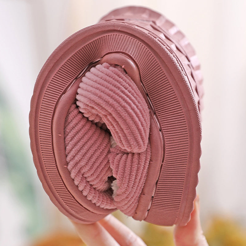 Indoor Corduroy Shoes Warm Plush Home Slipper Anti Slip Floor Women Gym From House