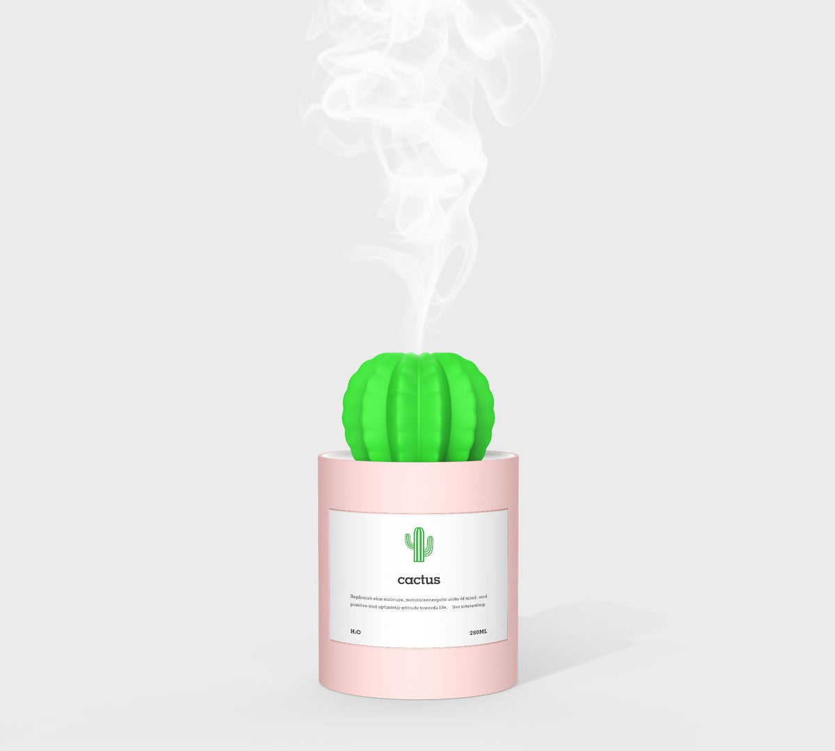 Air Humidifier Soft LED Light Cactus Ultrasonic Aroma Essential House DealSniper.net Pink USB