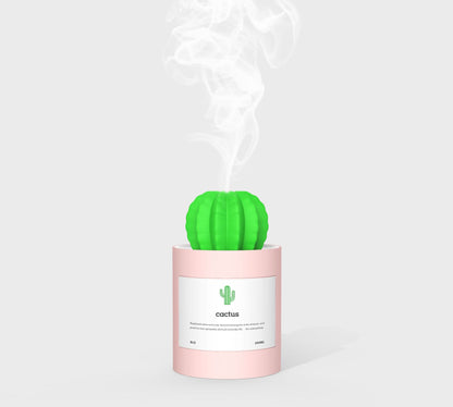 Air Humidifier Soft LED Light Cactus Ultrasonic Aroma Essential House DealSniper.net Pink USB