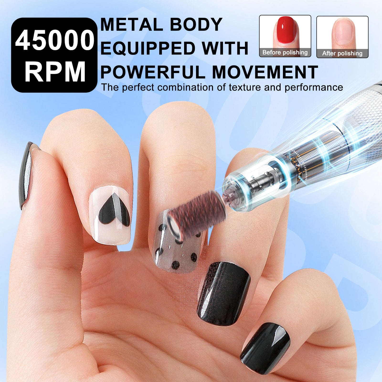 Professional Electric Cordless Nail Drill File-Glitter Portable Cordless Beauty dealsniper-net