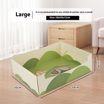 Portable Folding Semi-open Thickened Disposable Litter Box Pets Gym From House Litter Box Large L11 1 Pack