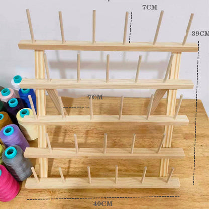 Solid Wood Bobbin Holder Sewing Thread Folding Shelf