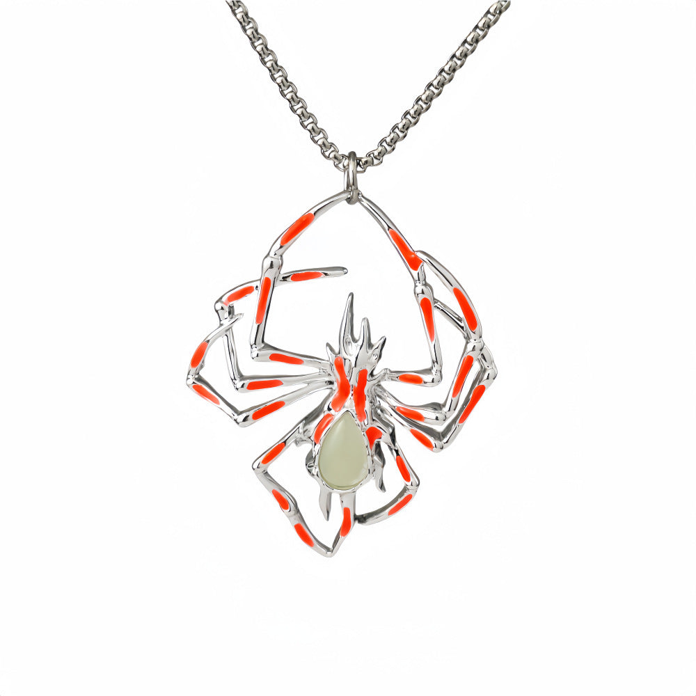 Halloween Creative Stereo Luminous Spider Necklace Jewerly Jewelry dealsniper-net