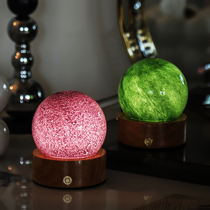 Crystal Glass Small Night Lamp Touch Ambience Light Home Decor Gym From House
