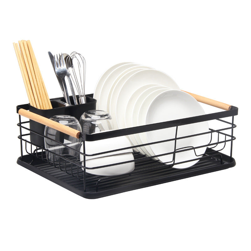 Multifunctional Kitchen Rack For Storage Dish Rack Kitchen DealSniper.net Single layer drain tray