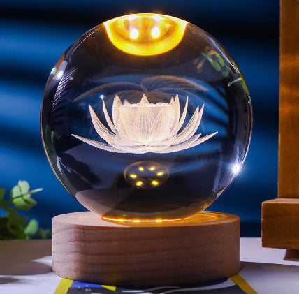 Luminous Galaxy Crystal Ball Decoration 3D Laser Inner Carving Home Decor DealSniper.net