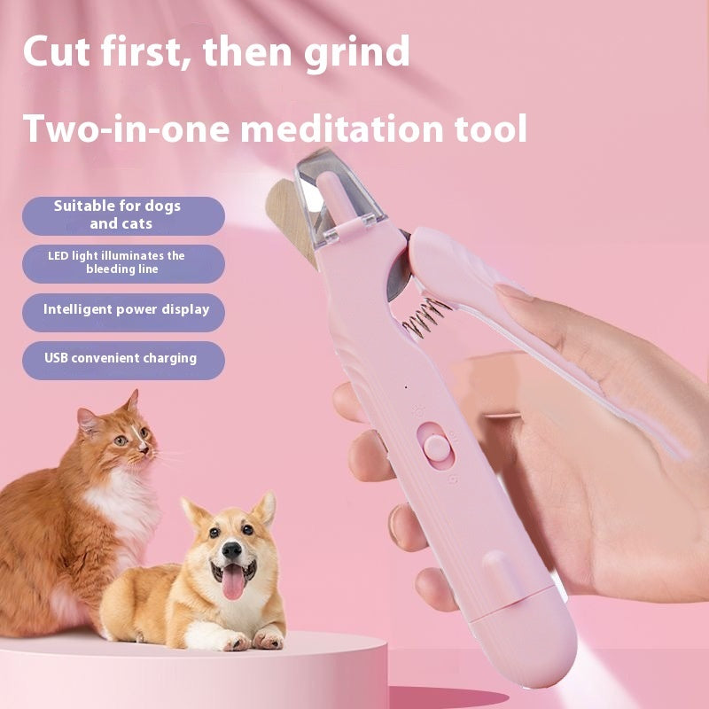 2 In 1 Pet Nail Clippers With Led Light Dog Cat Special Blood Line Pets Gym From House