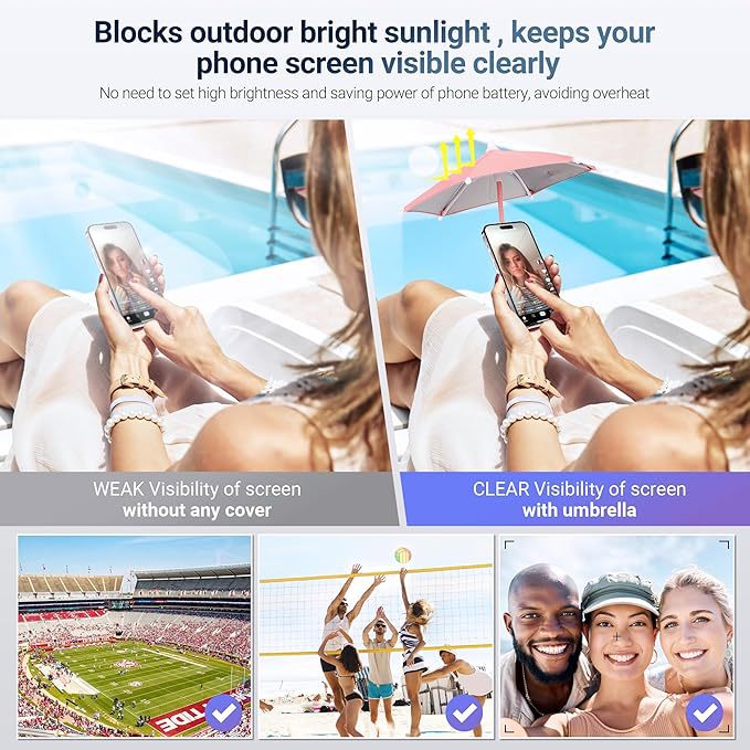 Mini Mobile Phone Anti-glare Motorcycle Umbrella Gadgets Gym From House