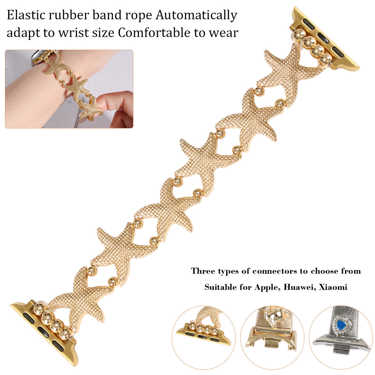 Starfish Strap Suitable For Iwatch9876 Watch Metal Strap Jewelry DealSniper.net