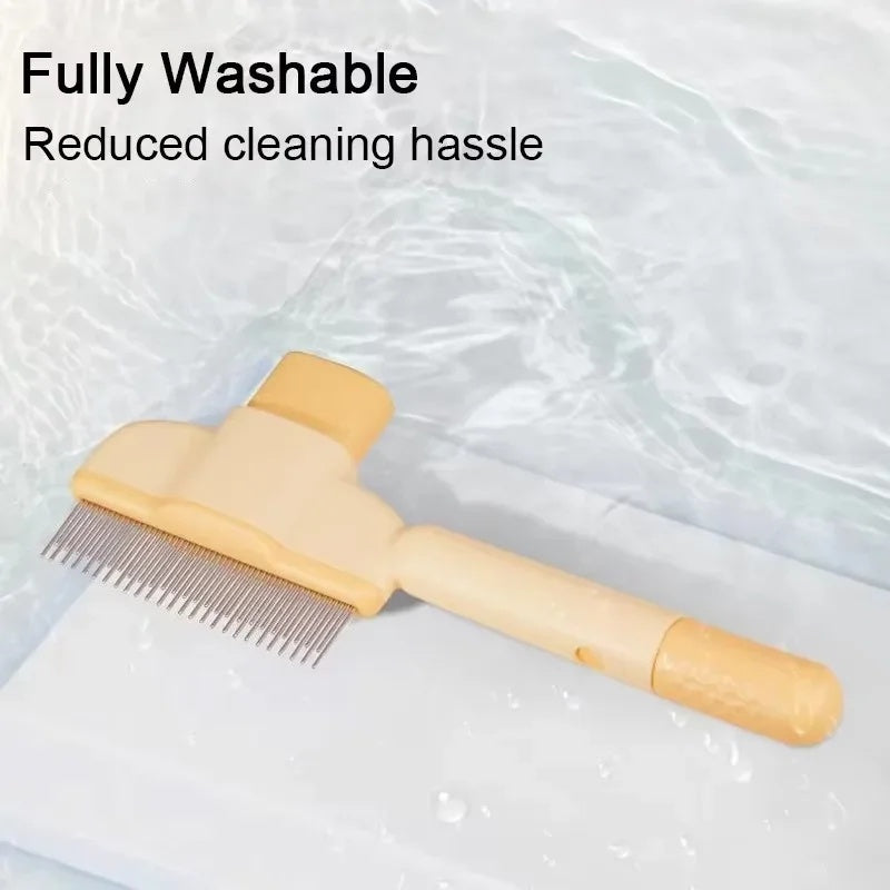 Pet Grooming Brush One-Click Hair Removal Gentle On Skin Pet Pets DealSniper.net
