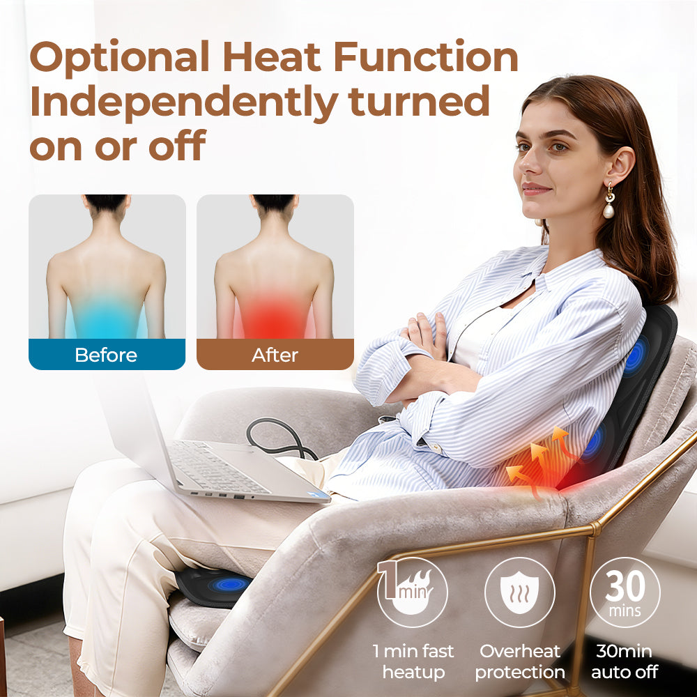 Massage Chair Pad,Back Massage With Heat,Massage Pad Health Gym From House