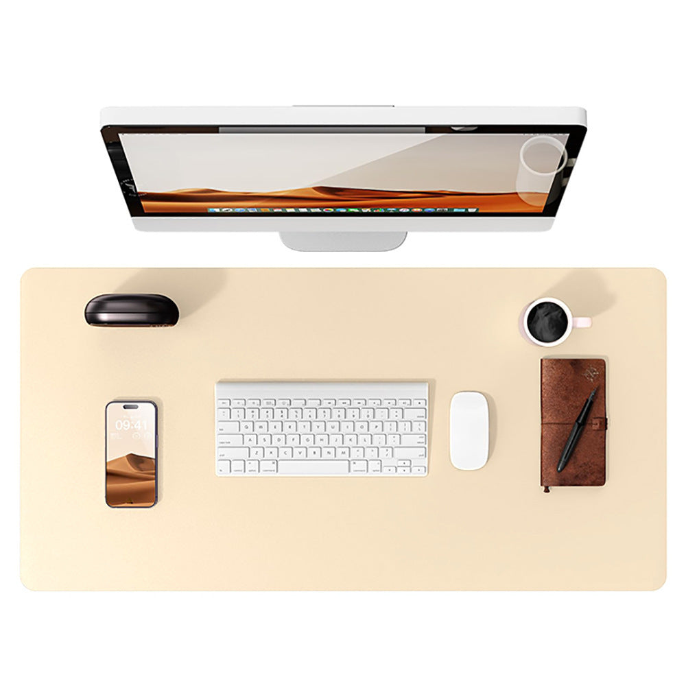 Leather Oversized Computer Office Keyboard Desk Mouse Pad Electronics DealSniper.net 60X35cm Beige