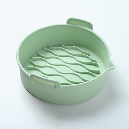 New Air Fryer Silicone Baking Tray Kitchen Gym From House Green 7.8Inches