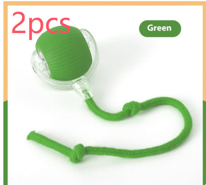 Electric Cat Toy Automatic Cat Ball Self-entertainment Rolling Ball Pets DealSniper.net Green with rope Birdsong 2PCS
