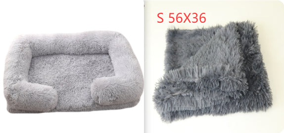 Plush Round Pet Bed Dog Bed Winter Pets Gym From House Grey set M Without Inner Sleeve