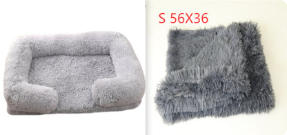 Plush Round Pet Bed Dog Bed Winter Pets Gym From House Grey set M Without Inner Sleeve