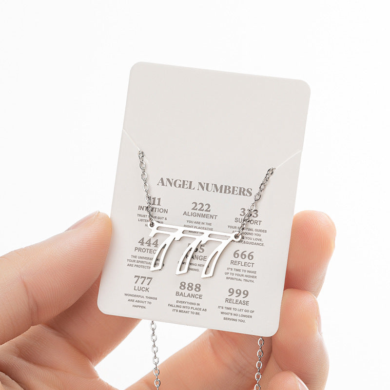 Women's New Angel Lucky Digital Pendant Necklace