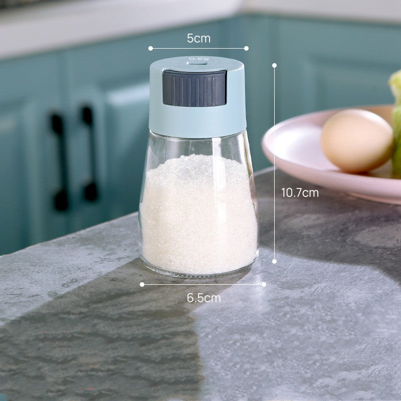 Measurable Control Salt Shaker Kitchen Sealed Glass Seasoning Jar Kitchen dealsniper-net Blue