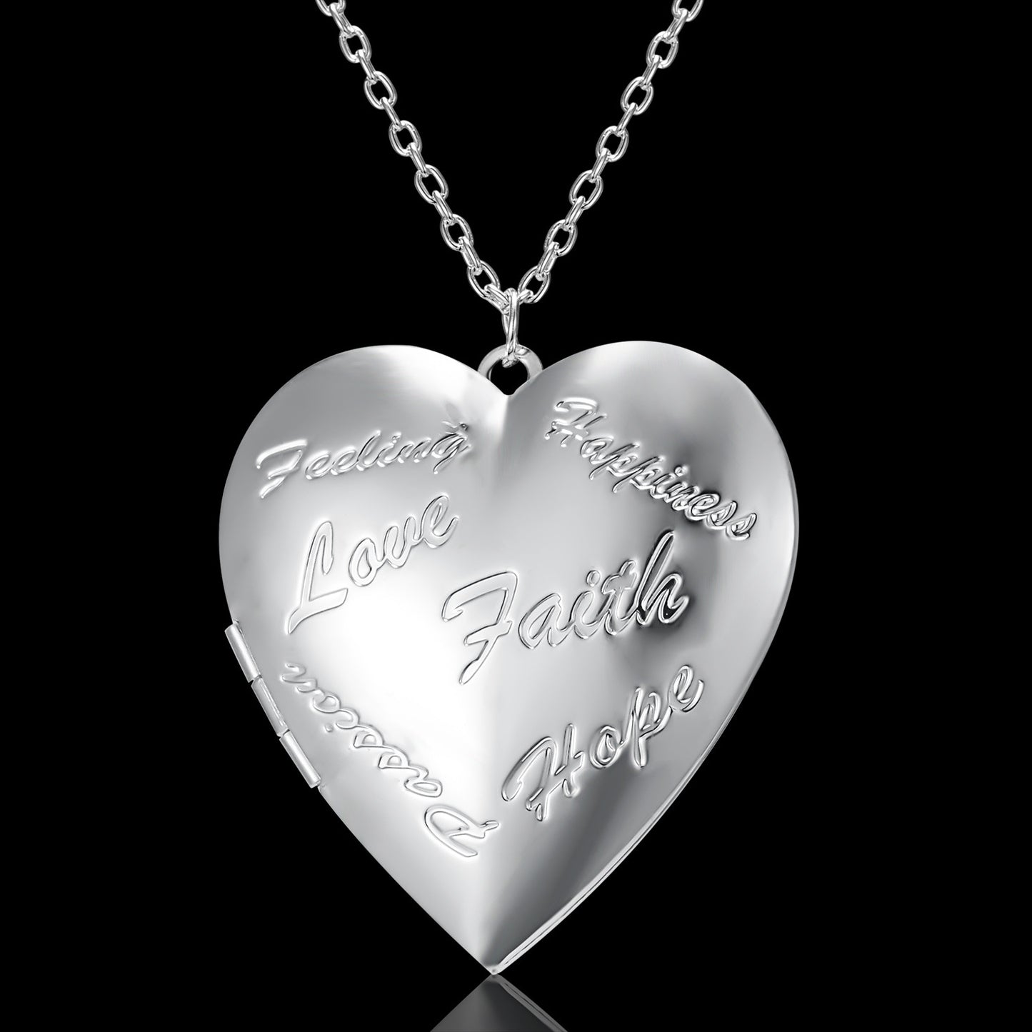 Carved Design Love Necklace Personalized Heart-shaped Jewelry dealsniper-net NC18Y0827