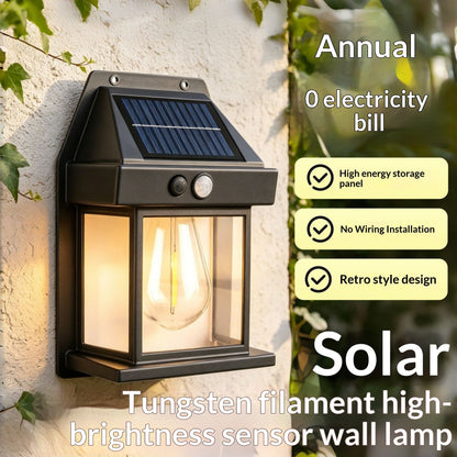 Outdoor Solar Tungsten Wall Light With Motion Sensor IP65 Outdoor DealSniper.net