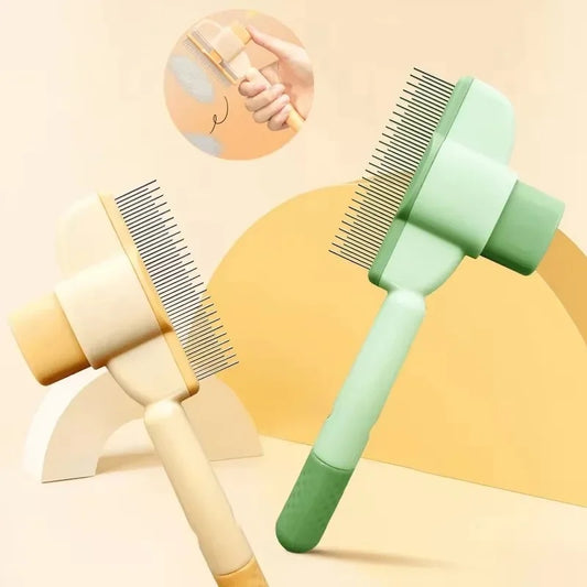Pet Grooming Brush One-Click Hair Removal Gentle On Skin Pet Pets DealSniper.net