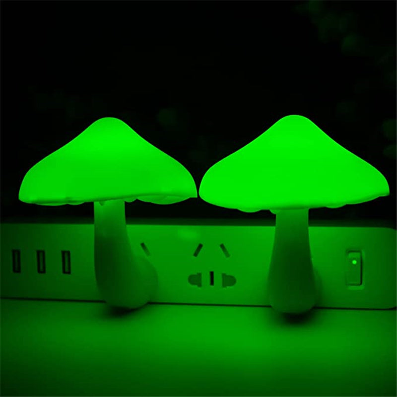 LED Night Light Mushroom Wall Socket Lamp EU US Plug Warm White Home dealsniper-net